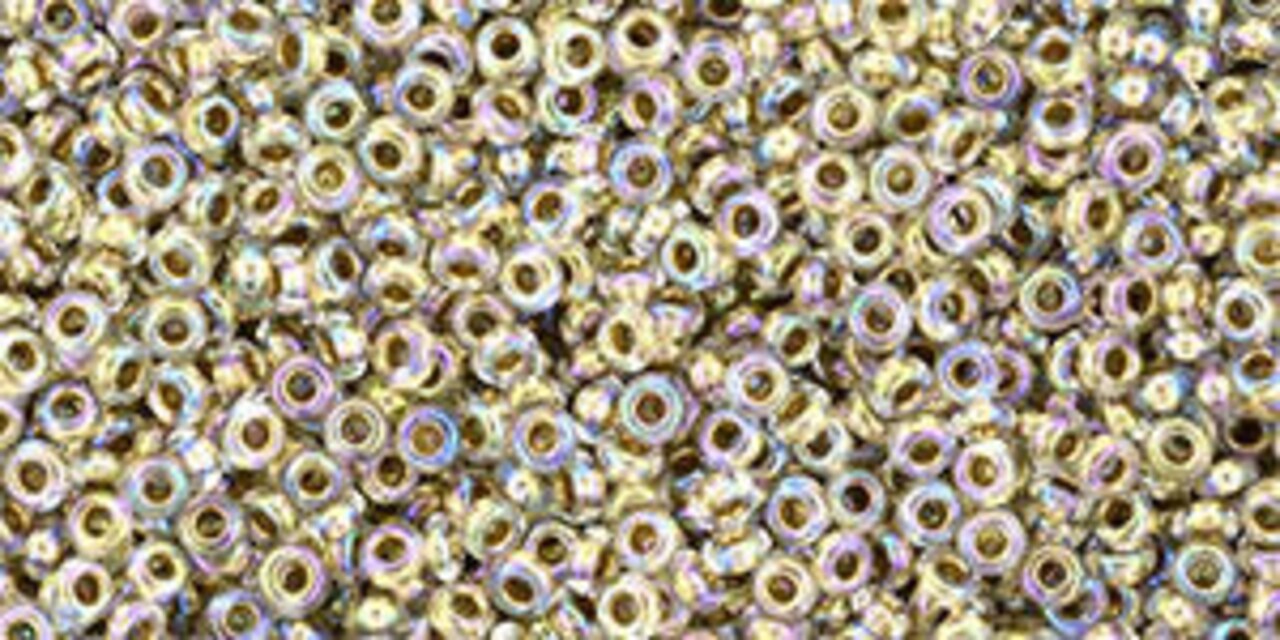 Toho Demi Round 11/0 Seed Bead, Gold-Lined Rainbow Crystal, TN-11-994